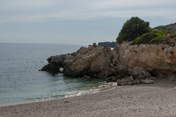 Jagged Kusten Kefalonia — Stockfoto