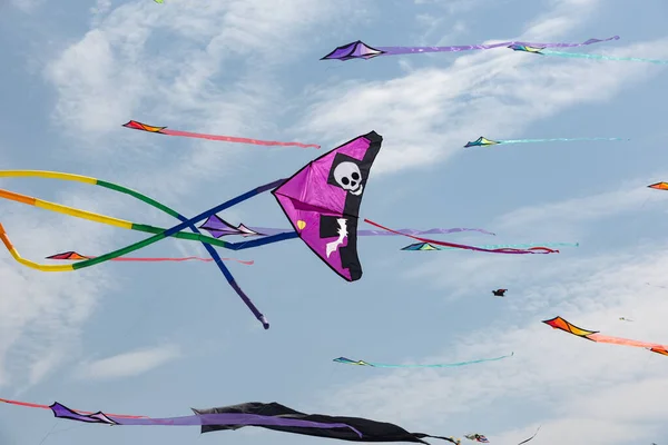 Kites Blue Sky White Clouds — Stock Photo, Image