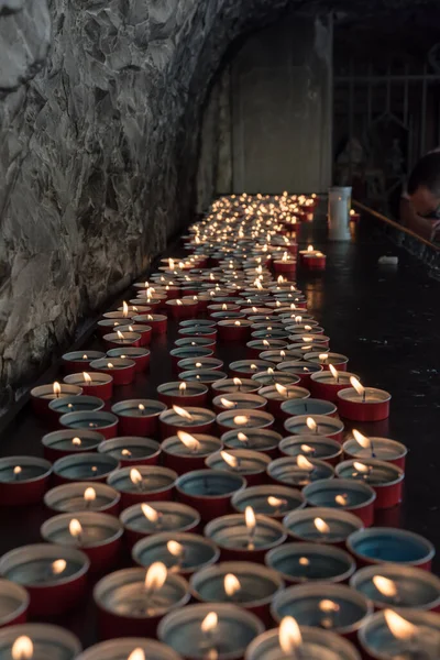 Candles Lit Church — Stock Photo, Image