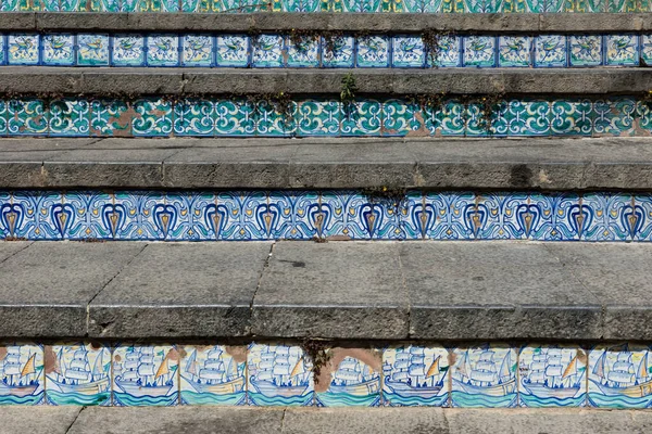 Escadaria Com Telhas Cerâmica Policromada Caltagirone Sicilia — Fotografia de Stock