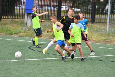 Orenburg, Rusya Federasyonu - 31 Temmuz 2017 yıl: çocuklar futbol mini futbol turnuvası şehir 