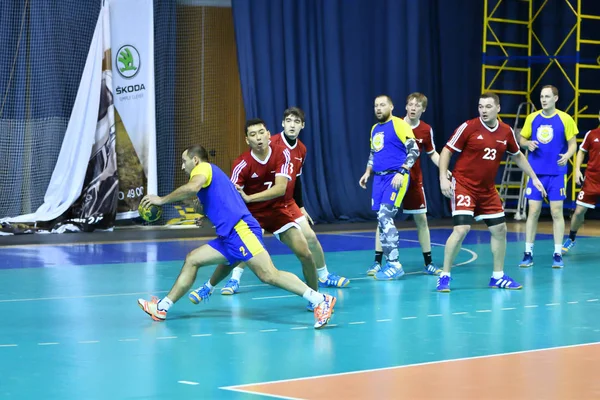 Orenburg Rússia February13 2018 Ano Meninos Jogam Handebol Torneio Internacional — Fotografia de Stock