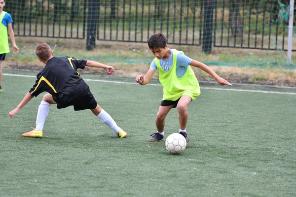 Orenburg Russia Luglio 2017 Anno Ragazzi Giocano Calcio Sul Torneo — Foto Stock