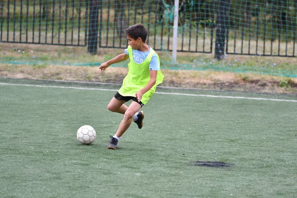 Orenburg Russland Juli 2017 Jahr Die Jungen Spielen Fußball Auf — Stockfoto