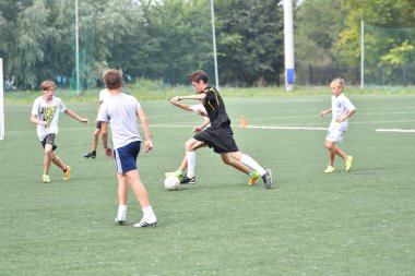 Orenburg, Rusya Federasyonu - 31 Temmuz 2017 yıl: çocuklar futbol mini futbol turnuvası şehir 