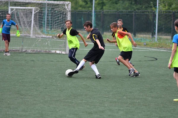 Orenburg Russie Juillet 2017 Année Les Garçons Jouent Football Sur — Photo