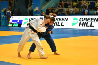 Orenburg, Rusya Federasyonu - Mayıs 12-13 yıl 2018: kız rekabet Judo Avrupa Judo Cu için