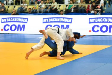 Orenburg, Rusya Federasyonu - Mayıs 12-13 yıl 2018: kız rekabet Judo Avrupa Judo Cu için
