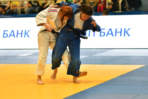 Orenburg Rusia Mayo 2018 Las Niñas Compiten Judo Por Judo — Foto de Stock