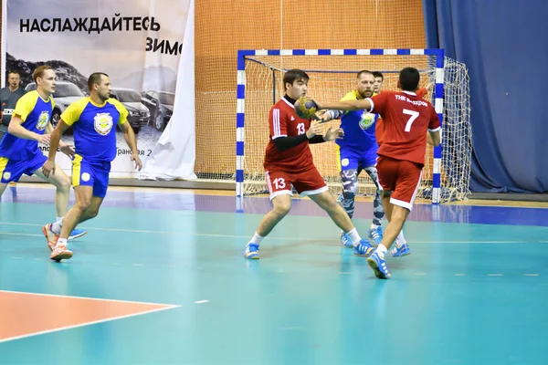 Orenburg Rússia February13 2018 Ano Meninos Jogam Handebol Torneio Internacional — Fotografia de Stock