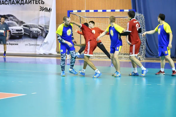 Orenburg Russland Februar 2018 Jahr Jungs Spielen Handball Internationalen Handballturnier — Stockfoto