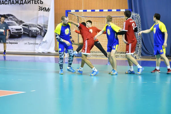 Orenburg Rússia February13 2018 Ano Meninos Jogam Handebol Torneio Internacional — Fotografia de Stock