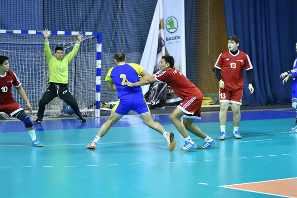 Orenburg Russia February13 2018 Year Boys Play Handball International Handball — Stock Photo, Image