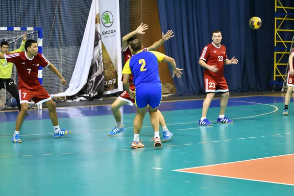 Orenbourg Russie Février 2018 Année Les Garçons Jouent Handball Tournoi — Photo