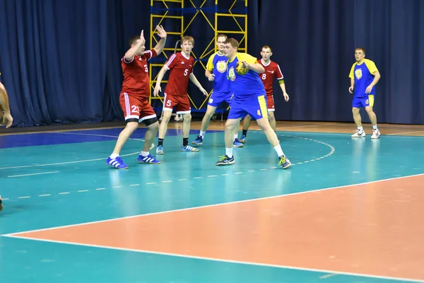 Orenburg Ryssland February13 2018 Pojkar Spelar Handboll Internationella Handbollsturnering Minnet — Stockfoto