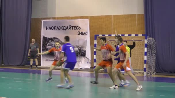 Orenbourg Russie Février 2018 Année Les Garçons Jouent Handball Tournoi — Video