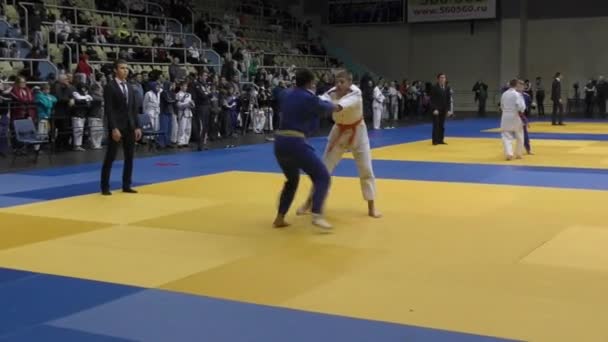 Orenburg Rosja Lutego 2016 Chłopcy Konkurować Judo Mistrzostwo Regionu Orenburg — Wideo stockowe