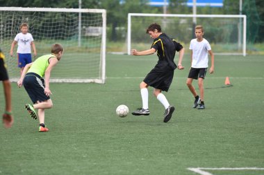Orenburg, Rusya Federasyonu - 31 Temmuz 2017 yıl: çocuklar futbol mini futbol turnuvası şehir 