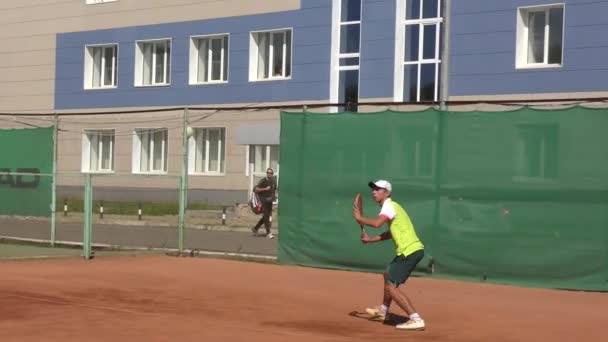 Orenburg Rusko Srpna 2017 Rok Chlapce Hrát Tenis Ceny Tenisová — Stock video