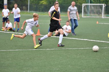 Orenburg, Rusya Federasyonu - 31 Temmuz 2017 yıl: çocuklar futbol mini futbol turnuvası şehir 