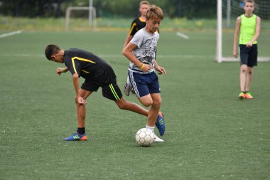 Orenburg, Rusya Federasyonu - 31 Temmuz 2017 yıl: çocuklar futbol mini futbol turnuvası şehir 