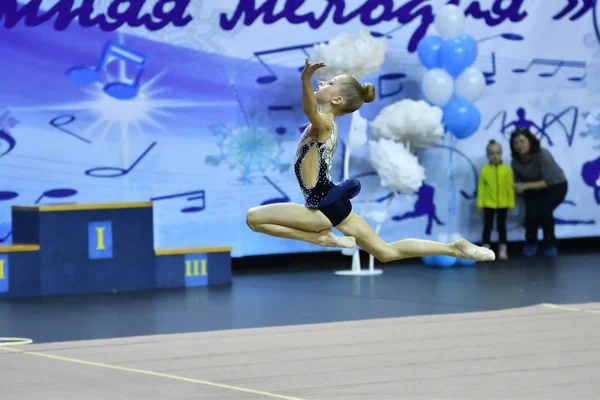 Orenburg Rússia Novembro 2017 Ano Meninas Competem Ginástica Rítmica Campeonato — Fotografia de Stock