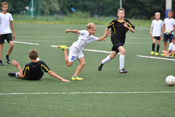 Orenburg Russie Juillet 2017 Année Les Garçons Jouent Football Sur — Photo