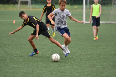 Orenburg, Rusya Federasyonu - 31 Temmuz 2017 yıl: çocuklar futbol mini futbol turnuvası şehir 