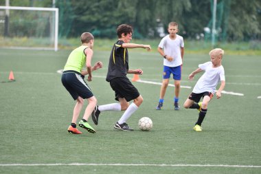 Orenburg, Rusya Federasyonu - 31 Temmuz 2017 yıl: çocuklar futbol mini futbol turnuvası şehir 