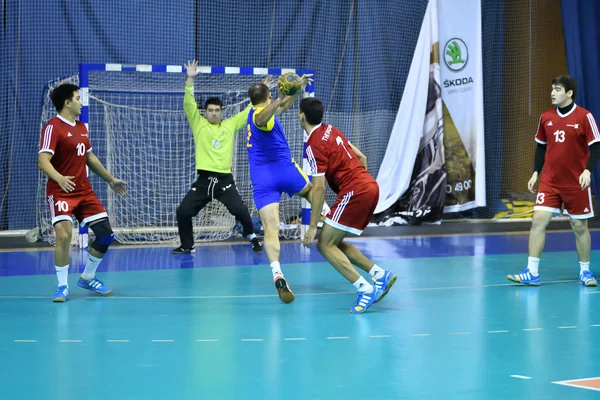 Orenburg Rússia February13 2018 Ano Meninos Jogam Handebol Torneio Internacional — Fotografia de Stock