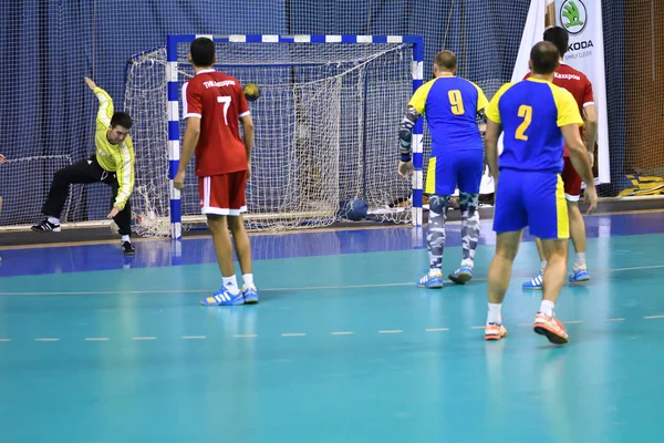 Orenburg Rússia February13 2018 Ano Meninos Jogam Handebol Torneio Internacional — Fotografia de Stock