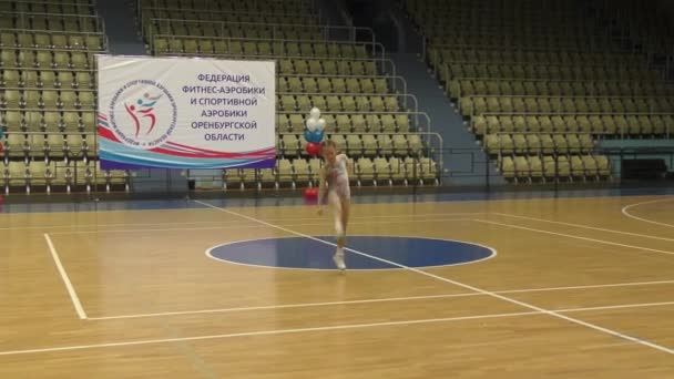 Orenburg Rusko Prosince 2017 Rok Dívky Soutěžit Sportovní Aerobik Sportovní — Stock video