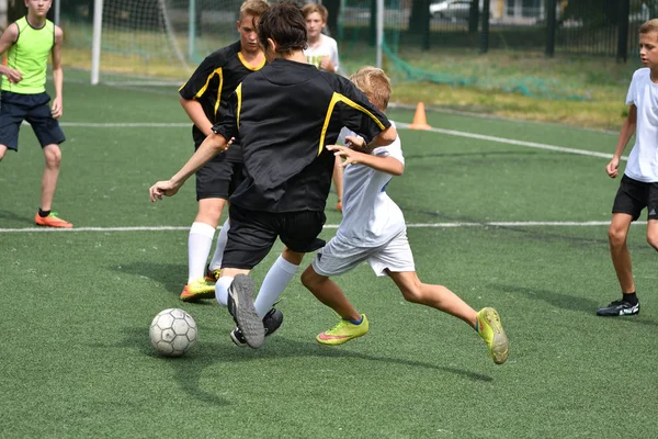 Orenburg Russia Luglio 2017 Anno Ragazzi Giocano Calcio Sul Torneo — Foto Stock