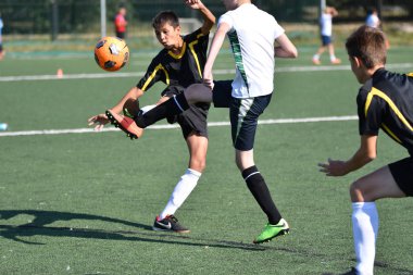 Orenburg, Rusya Federasyonu - 18 Ağustos 2017 yıl: çocuklar futbol mini futbol turnuvası şehir 