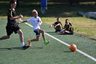 Orenburg, Rusya Federasyonu - 18 Ağustos 2017 yıl: çocuklar futbol mini futbol turnuvası şehir 