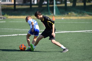 Orenburg, Rusya Federasyonu - 18 Ağustos 2017 yıl: çocuklar futbol mini futbol turnuvası şehir 