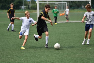 Orenburg, Rusya Federasyonu - 31 Temmuz 2017 yıl: çocuklar futbol mini futbol turnuvası şehir 