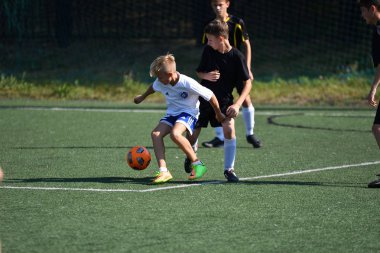 Orenburg, Rusya Federasyonu - 18 Ağustos 2017 yıl: çocuklar futbol mini futbol turnuvası şehir 