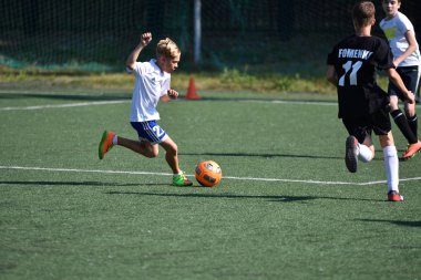 Orenburg, Rusya Federasyonu - 18 Ağustos 2017 yıl: çocuklar futbol mini futbol turnuvası şehir 