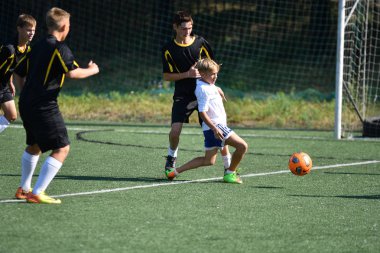 Orenburg, Rusya Federasyonu - 18 Ağustos 2017 yıl: çocuklar futbol mini futbol turnuvası şehir 