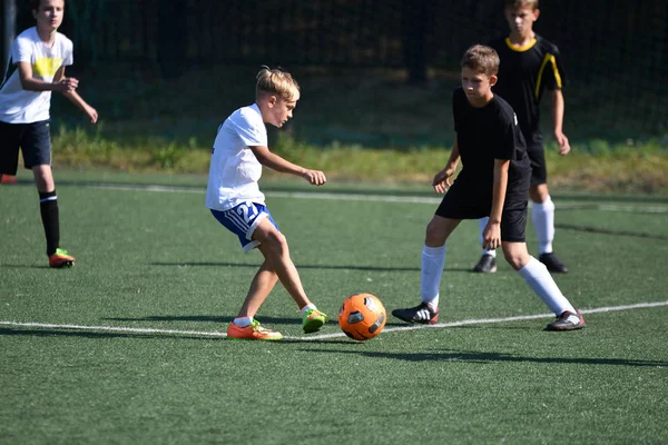 Orenburg Russia Agosto 2017 Anno Ragazzi Giocano Calcio Sul Torneo — Foto Stock