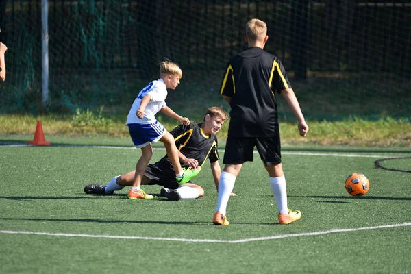 Orenburg Ryssland Augusti 2017 Pojkarna Spela Fotboll Staden Turnering Mini — Stockfoto