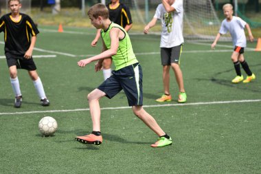Orenburg, Rusya Federasyonu - 31 Temmuz 2017 yıl: çocuklar futbol mini futbol turnuvası şehir 