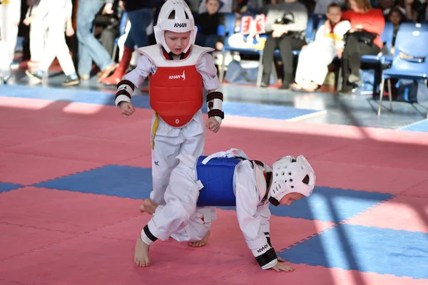 Orenburg Oroszország Január 2018 Years Kids Competin Taekwondo Championship School — Stock Fotó