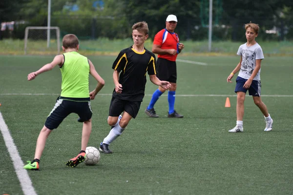 Orenburg Rusia Julio 2017 Año Los Niños Juegan Fútbol Torneo — Foto de Stock