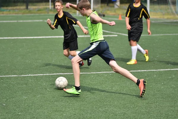 Orenburg Ryssland Juli 2017 Pojkarna Spela Fotboll Staden Turnering Mini — Stockfoto