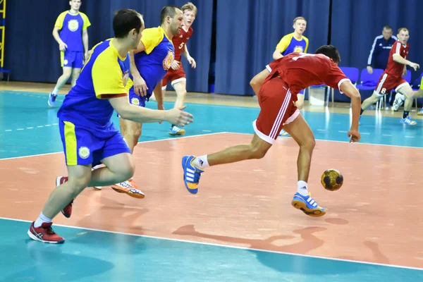 Orenburg Rússia February13 2018 Ano Meninos Jogam Handebol Torneio Internacional — Fotografia de Stock