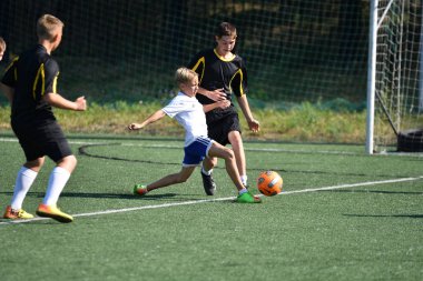 Orenburg, Rusya Federasyonu - 18 Ağustos 2017 yıl: çocuklar futbol mini futbol turnuvası şehir 