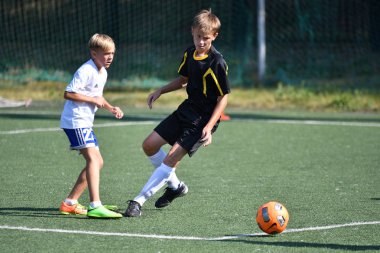 Orenburg, Rusya Federasyonu - 18 Ağustos 2017 yıl: çocuklar futbol mini futbol turnuvası şehir 