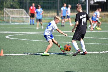 Orenburg, Rusya Federasyonu - 18 Ağustos 2017 yıl: çocuklar futbol mini futbol turnuvası şehir 